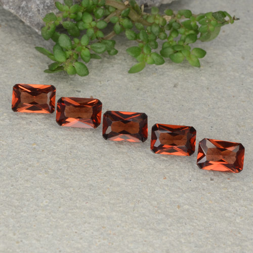 Gemas de granate piropo rojo natural de 2,76 ct, corte esmeralda, VVS-VS