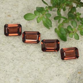 Gemas de granate piropo rojo natural de 2,30 ct, corte esmeralda, VS