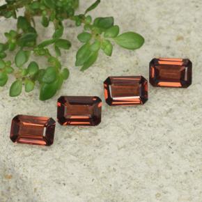 Gemas de granate piropo rojo natural de 2,30 ct, corte esmeralda, VS