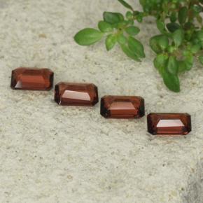 Gemas de granate piropo rojo natural de 2,30 ct, corte esmeralda, VS