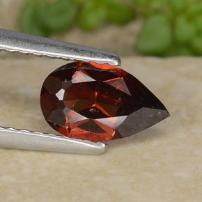 Granate piropo rojo natural de 0,87 ct, en forma de pera, VS