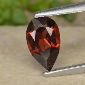 Granate piropo rojo natural de 0,87 ct, en forma de pera, VS