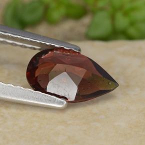 Granate piropo rojo natural de 0,87 ct, en forma de pera, VS
