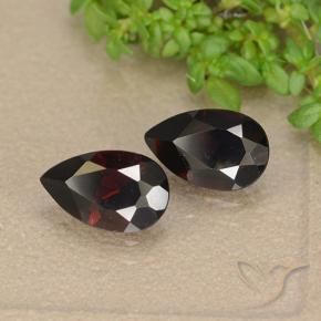 Gemas de Granate piropo Rojo oscuro natural de 1.88 ct, En forma de pera, VVS-VS