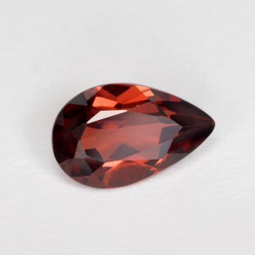 Granate Piropo Rojo medio natural de 0.90 ct, En forma de pera, VVS-VS