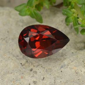 Granate piropo rojo natural de 1,14 ct, en forma de pera, VVS-VS