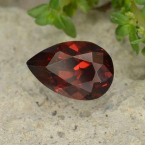 Granate piropo rojo natural de 1,14 ct, en forma de pera, VVS-VS