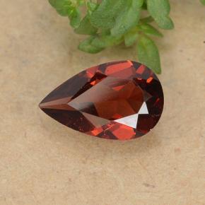 Granate piropo rojo natural de 0,86 ct, en forma de pera, VVS-VS