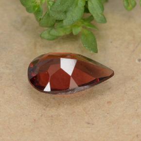 Granate piropo rojo natural de 0,86 ct, en forma de pera, VVS-VS