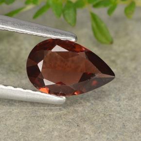 Granate piropo rojo natural de 0,77 ct, en forma de pera, VVS-VS