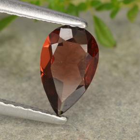 Granate piropo rojo natural de 0,77 ct, en forma de pera, VVS-VS
