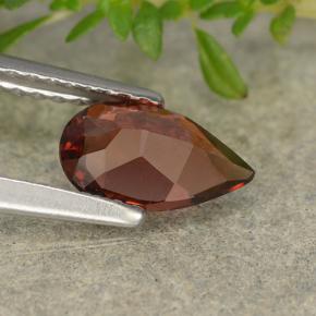 Granate piropo rojo natural de 0,77 ct, en forma de pera, VVS-VS