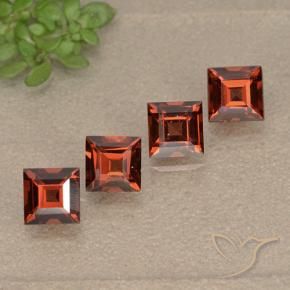 Gemas de Granate piropo Rojo claro natural de 2.02 ct, Cuadrado, VVS-VS