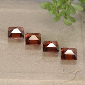 Gemas de Granate piropo Rojo claro natural de 2.02 ct, Cuadrado, VVS-VS