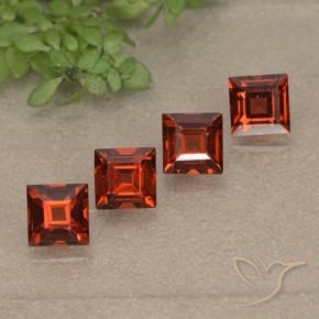 Gemas de Granate piropo Rojo claro natural de 2.05 ct, Cuadrado, VVS-VS