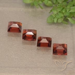 Gemas de Granate piropo Rojo claro natural de 2.05 ct, Cuadrado, VVS-VS