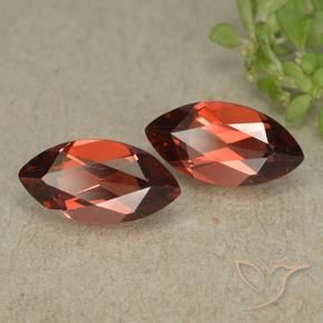 Gemas de Granate piropo Rojo medio natural de 2.57 ct, Marquesa, VVS-VS