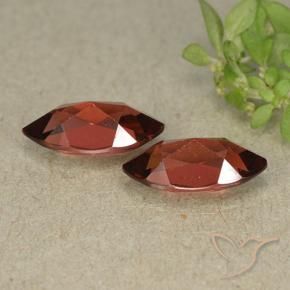 Gemas de Granate piropo Rojo medio natural de 2.57 ct, Marquesa, VVS-VS