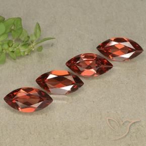 Gemas de Granate piropo Rojo medio natural de 4.05 ct, Marquesa, VVS-VS