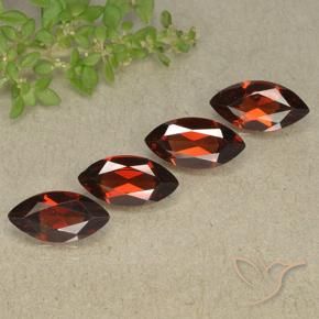Gemas de Granate piropo Rojo oscuro natural de 4.41 ct, Marquesa, VVS-VS