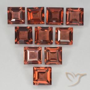 Gemas de Granate piropo Rojo medio natural de 4.01 ct, Cuadrado, VVS-VS