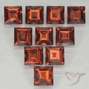 Gemas de Granate piropo Rojo oscuro natural de 4.45 ct, Cuadrado, VVS-VS