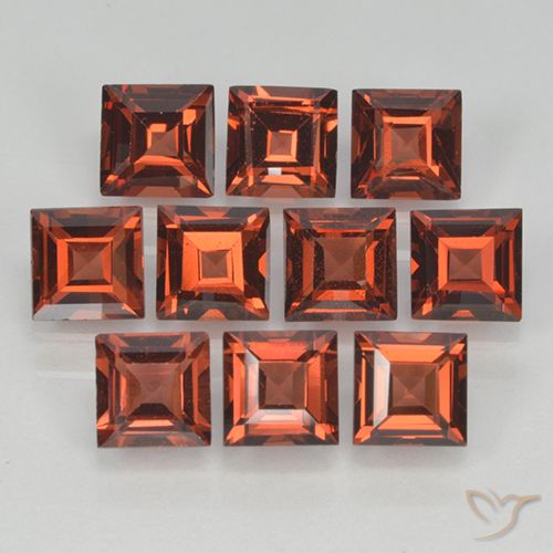 4.18ctw Natural Rojo sangría Granate piropo, Cuadrado, VVS-VS