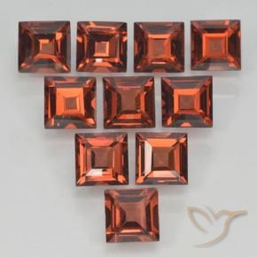 Gemas de Granate piropo Rojo sangría natural de 4.18 ct, Cuadrado, VVS-VS