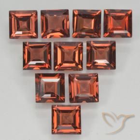 Gemas de Granate piropo Rojo sangría natural de 4.28 ct, Cuadrado, VVS-VS