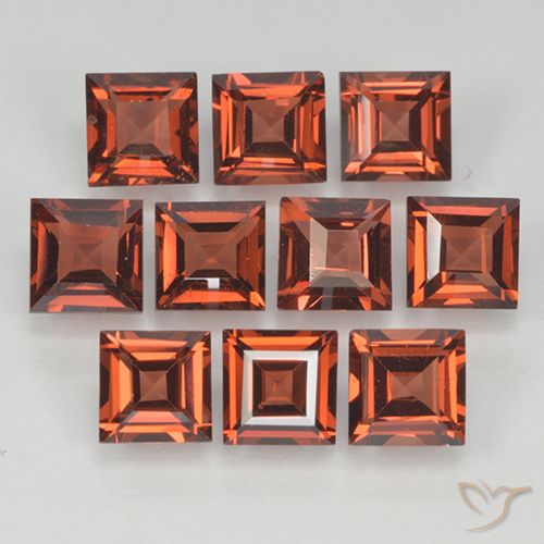 4.07ctw Natural Rojo claro Granate piropo, Cuadrado, VVS-VS