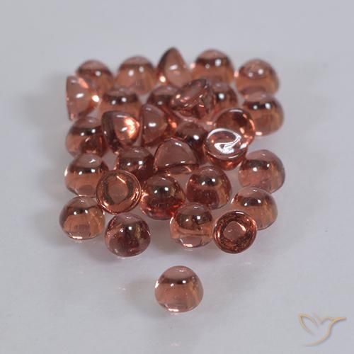 Gemas de Granate piropo Rojo medio natural de 2.12 ct, Redondo, Transparente