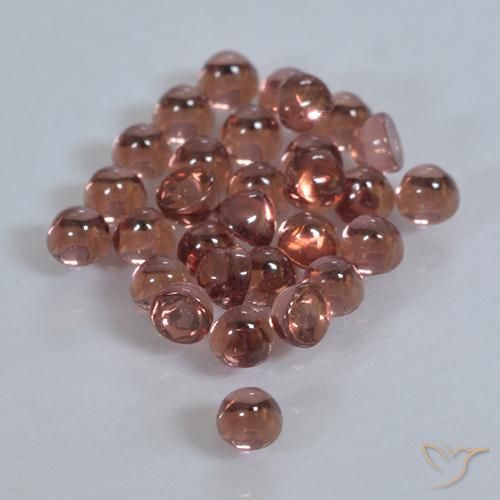 Gemas de Granate piropo Naranja rojizo natural de 2.00 ct, Redondo, Transparente