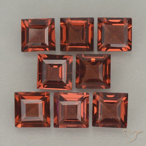 3.16ctw Natural Rojo oscuro Granate piropo, Cuadrado, VVS-VS