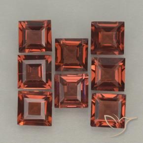 Gemas de Granate piropo Rojo oscuro natural de 3.16 ct, Cuadrado, VVS-VS