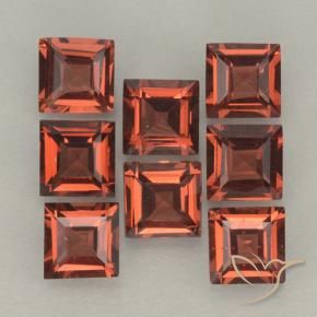 Gemas de Granate piropo Rojo medio natural de 3.28 ct, Cuadrado, VVS-VS