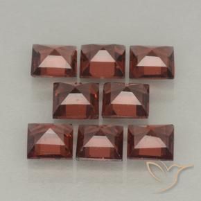Gemas de Granate piropo Rojo medio natural de 3.28 ct, Cuadrado, VVS-VS
