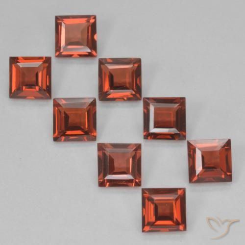 3.50ctw Natural Rojo escarlata Granate piropo, Cuadrado, VVS-VS
