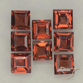 Gemas de Granate piropo Rojo escarlata natural de 3.52 ct, Cuadrado, VVS-VS