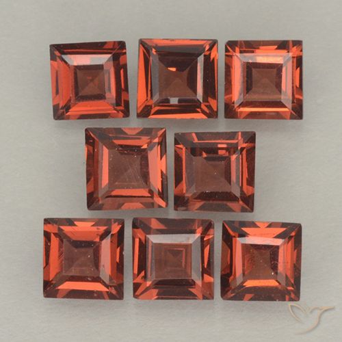 3.22ctw Natural Rojo escarlata Granate piropo, Cuadrado, VVS-VS