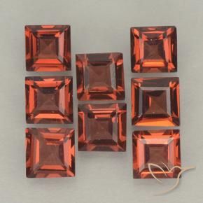Gemas de Granate piropo Rojo escarlata natural de 3.22 ct, Cuadrado, VVS-VS