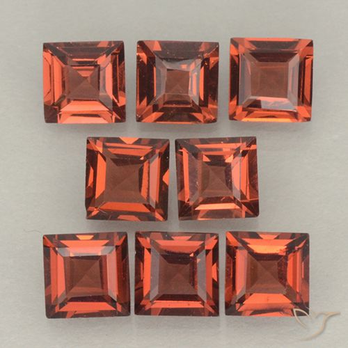 3.42ctw Natural Rojo medio Granate piropo, Cuadrado, VVS-VS