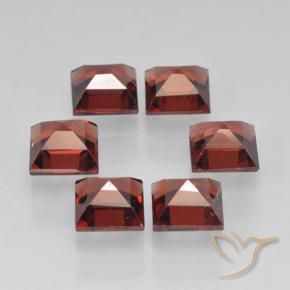 Gemas de Granate piropo Rojo oscuro natural de 2.83 ct, Cuadrado, VVS-VS