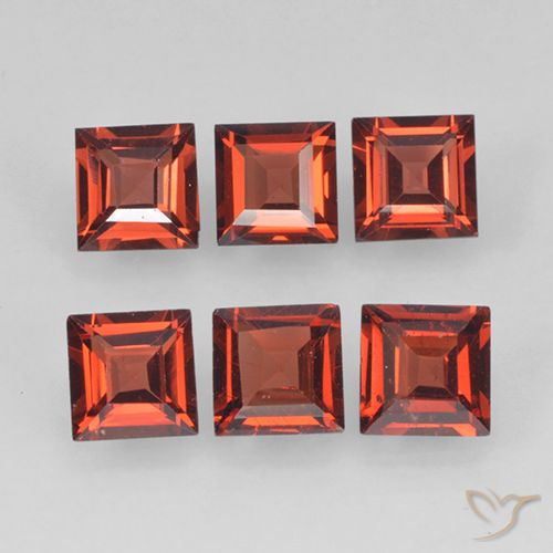 2.41ctw Natural Rojo grosella Granate piropo, Cuadrado, VVS-VS