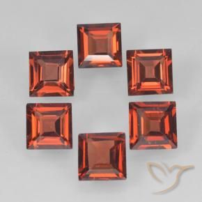Gemas de Granate piropo Rojo grosella natural de 2.41 ct, Cuadrado, VVS-VS
