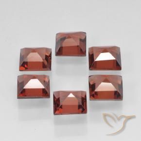 Gemas de Granate piropo Rojo claro natural de 2.54 ct, Cuadrado, VVS-VS