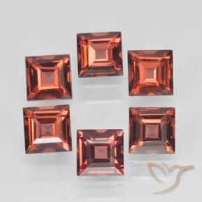 Gemas de Granate piropo Rojo escarlata natural de 2.63 ct, Cuadrado, VVS-VS