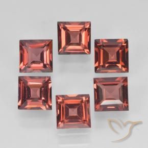 Gemas de Granate piropo Rojo escarlata natural de 2.62 ct, Cuadrado, VVS-VS