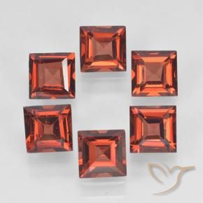 Gemas de Granate piropo Rojo claro natural de 2.76 ct, Cuadrado, VVS-VS