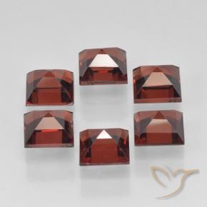 Gemas de Granate piropo Rojo medio natural de 2.96 ct, Cuadrado, VVS-VS