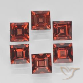 Gemas de Granate piropo Rojo medio natural de 2.84 ct, Cuadrado, VVS-VS